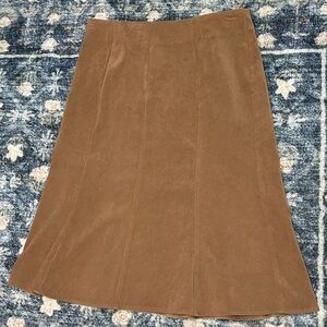 90s Vintage Faux Suede Knee High Skirt Pleated Size 10 Made in USA